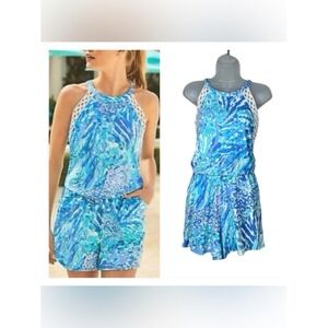Lilly Pulitzer Lala Romper XSHaven Hey Hey Beach Coastal Resort Euro Summer
